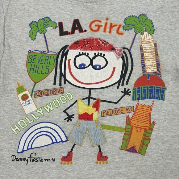 Vintage 90's Danny First LA Girl T Shirt - Picture 2 of 5